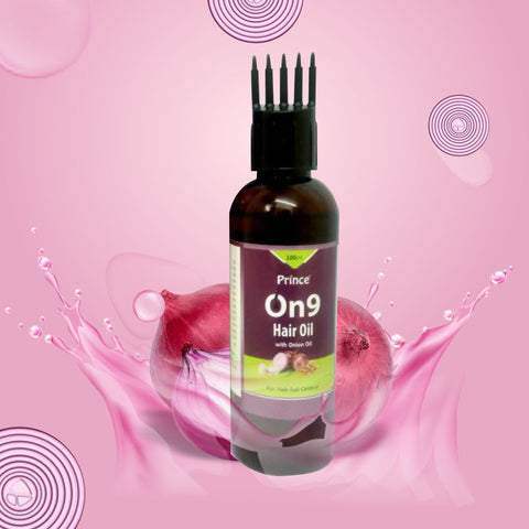 Prince Pharma On9 Onion Hair Oil | Best Ayurvedic Herbal Onion Oil for extra Long and Strong Hair